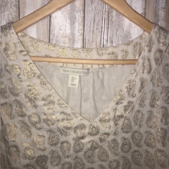 St. Tropez West Sleeveless Paisley Blouse - Picture 2 of 4